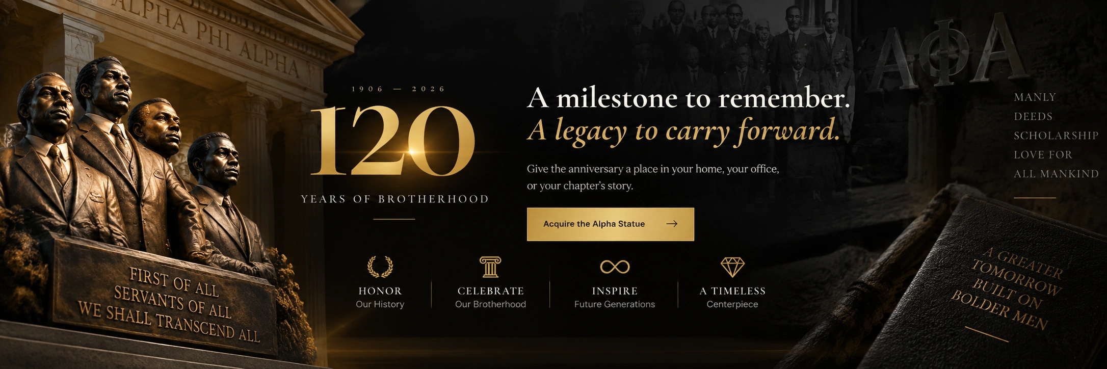 1906–2026. 120 years of brotherhood. A milestone to remember. A legacy to carry forward. Give the anniversary a place in your home, your office, or your chapter’s story. Honor our history, celebrate our brotherhood, inspire future generations.