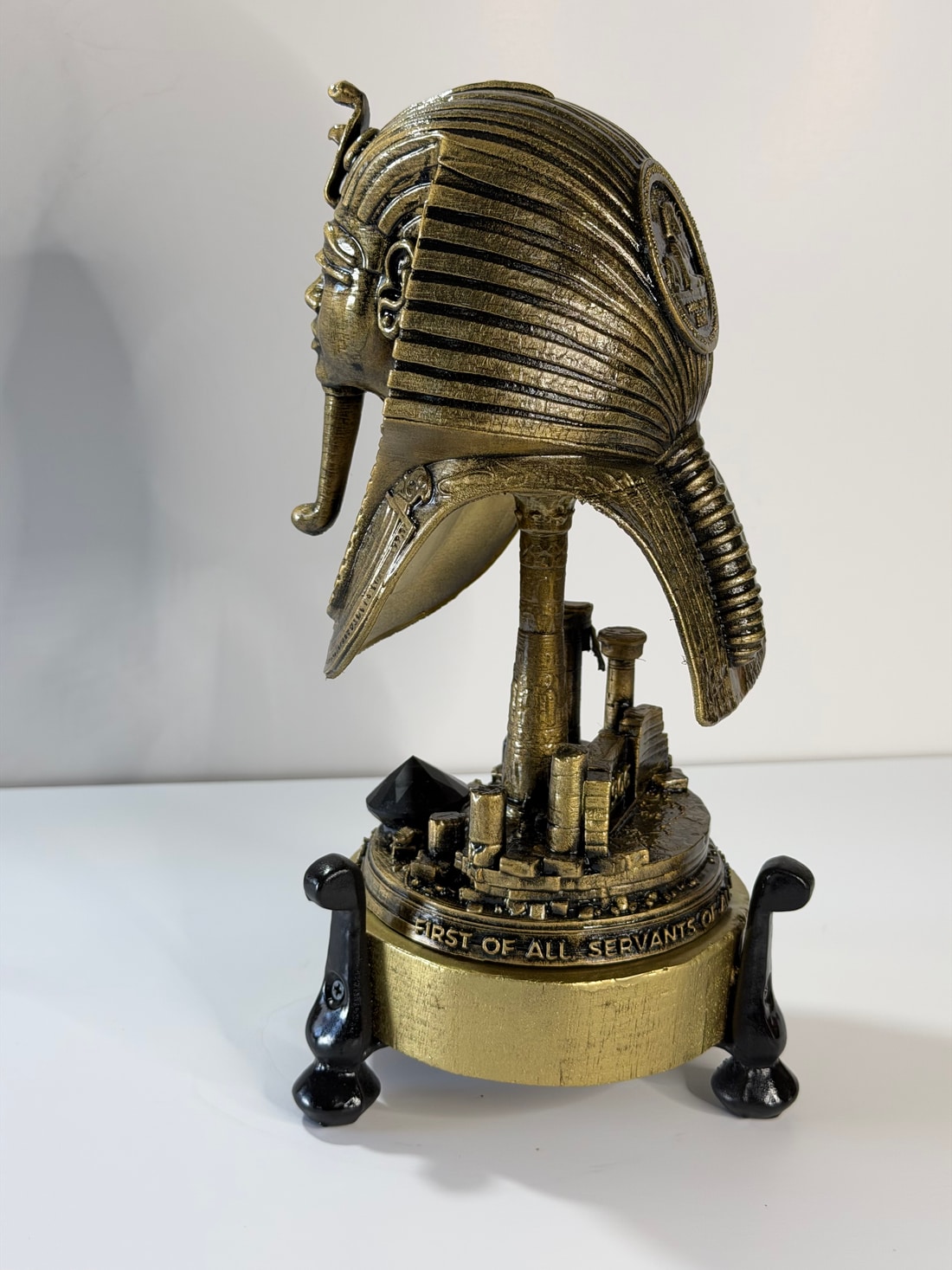 The inscription: A message of service, carried around the pedestal.